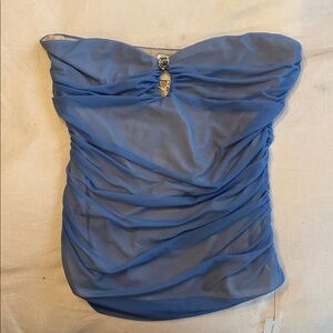 Reformation Blue Strapless Top